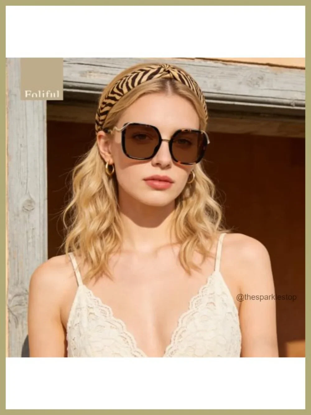 Polarized Oversized Square Sunglasses Women UV Protection Vintage Style